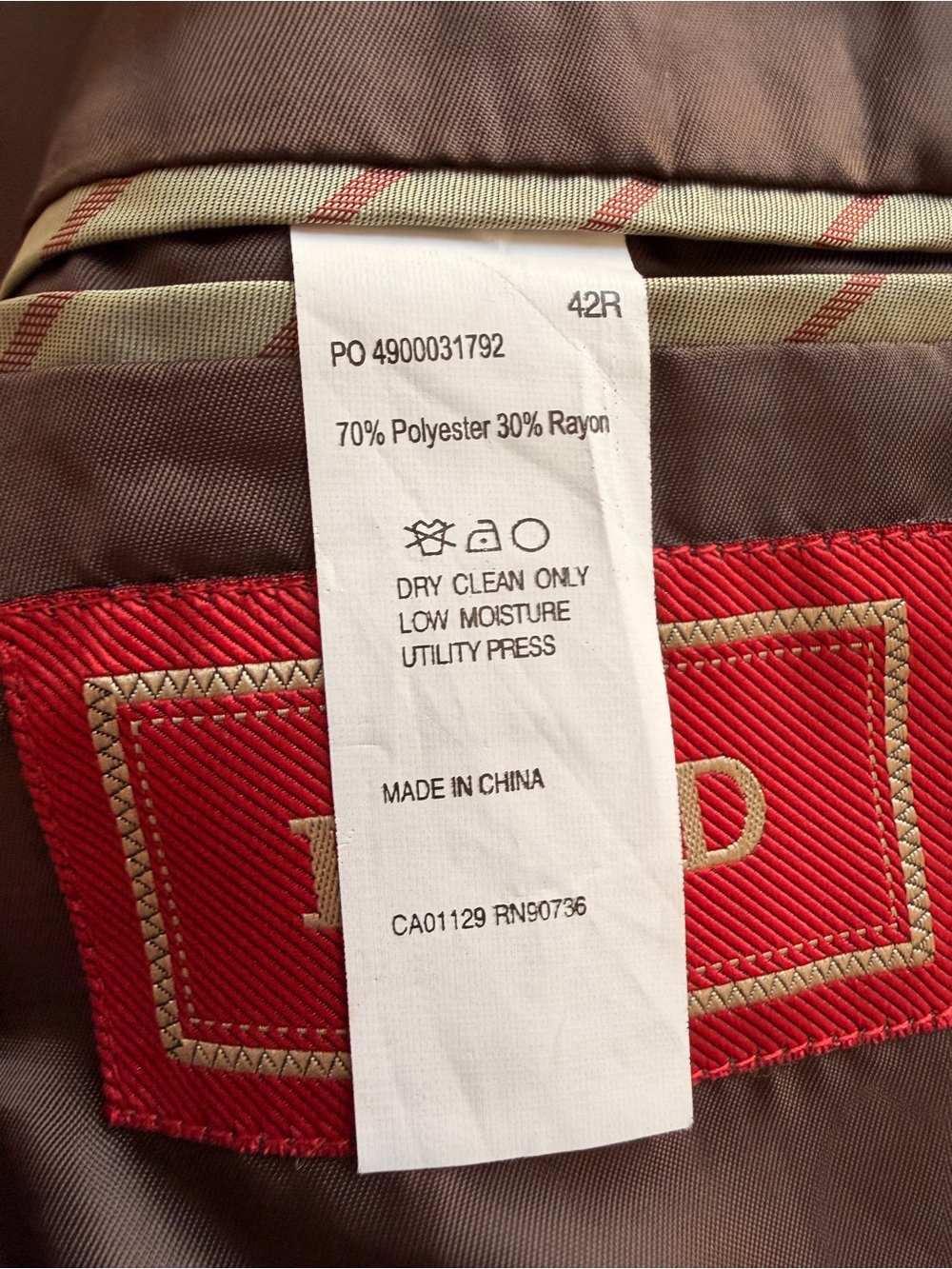 Izod Men's Brown Two-Button Sport Coat Blazer - Picture 4 of 5